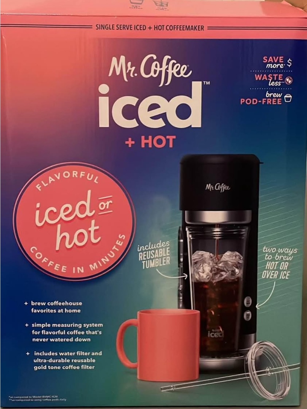 Mr. Coffee Iced + Hot Single-Serve Coffee Maker - Black